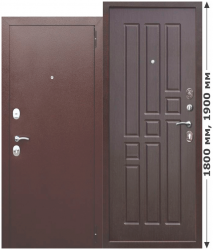 6 см GARDA mini Нестандартная входная металлическая дверь Венге