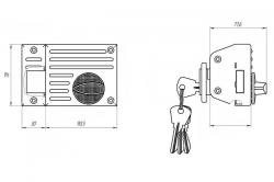 схема ЗН1-2.1 Замок накладной Зенит