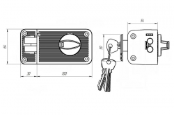 схема ЗН2-3 Замок накладной Зенит